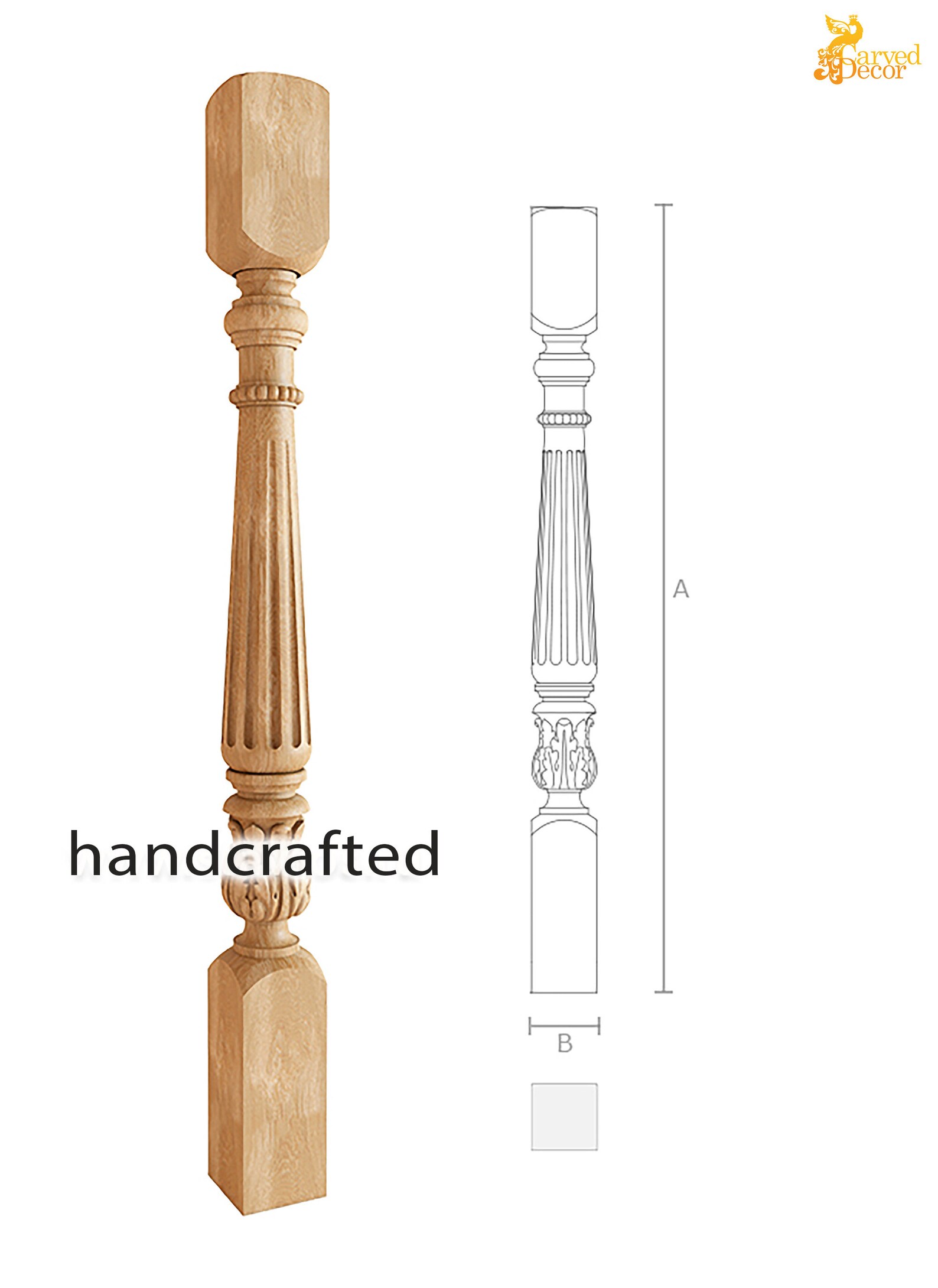 Classical Newel Post Wood Round Victorian Staircase Post Etsy