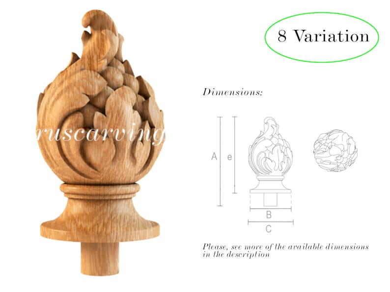 Carved Newel Post Caps Ornate Decorative Newel Post Wooden Etsy