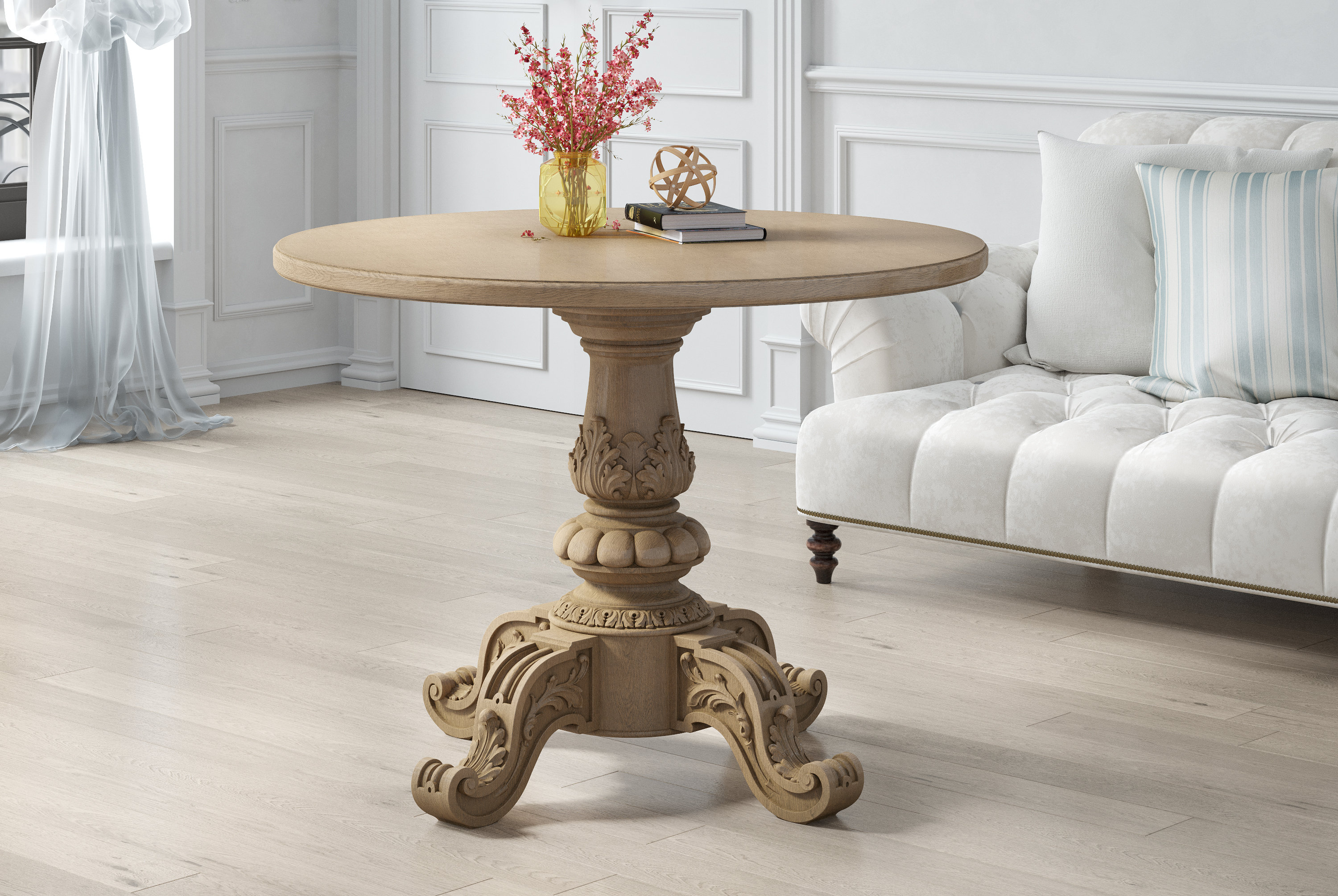 van Oh jee bevestigen Unique Wood Pedestal Table Base Unfinished Central Table Leg - Etsy België