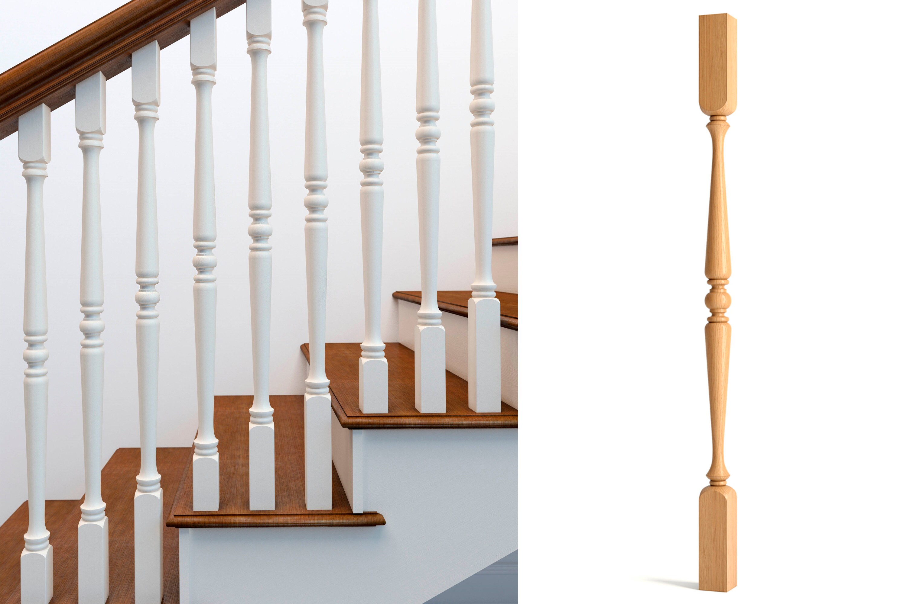 Solid Balusters Classic Chiseled Baluster Made of Natural Solid Wood - Etsy