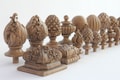 Wood Newel Post Caps (3 pc), Ornate Decorative Newel Post Wooden Finial