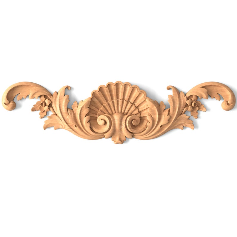 Large Interior Handcarved Wood Applique image 1