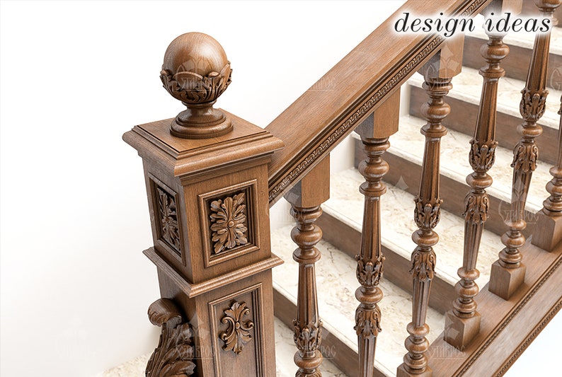 Decorative globe carved newel post cap Etsy