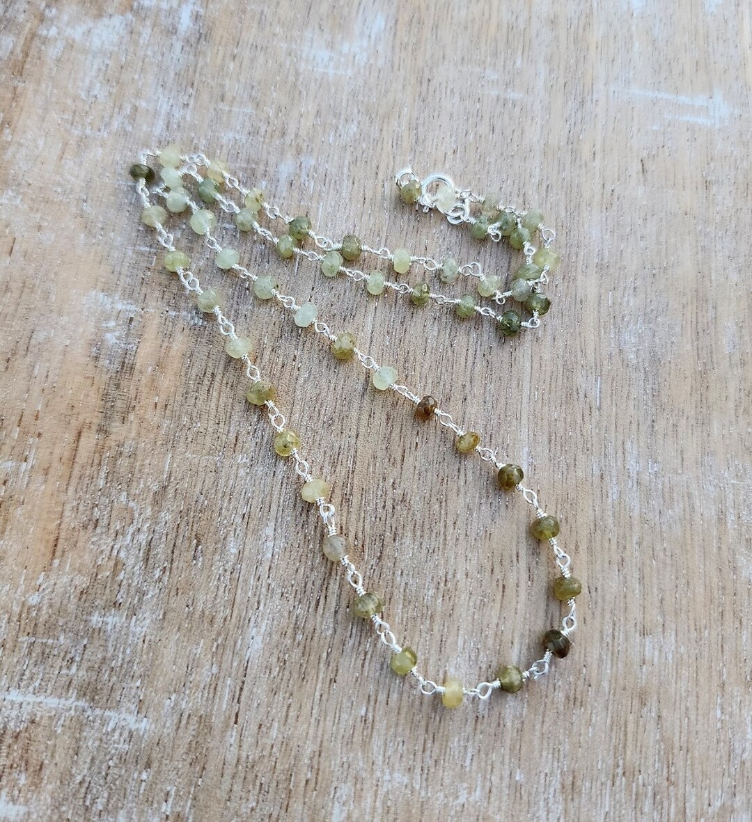 Green Garnet & Diamond Fine Necklace