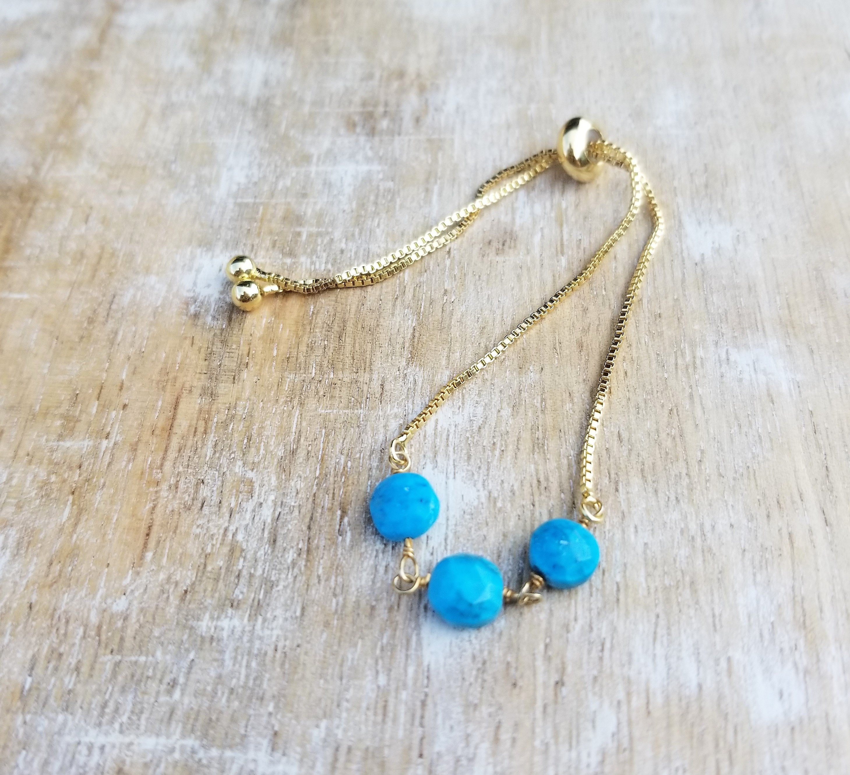 Turquoise Bracelet Stone Slab & Adjustable Ties main image 0