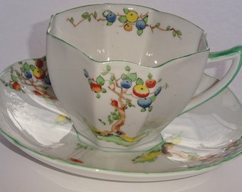 Unmarked Shelley CRABTREE Queen Anne Tea Cup and Saucer