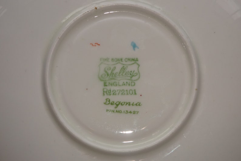 Selection of 3 Orphan Saucers by Shelley Begonia 2 - Unknown White Pattern