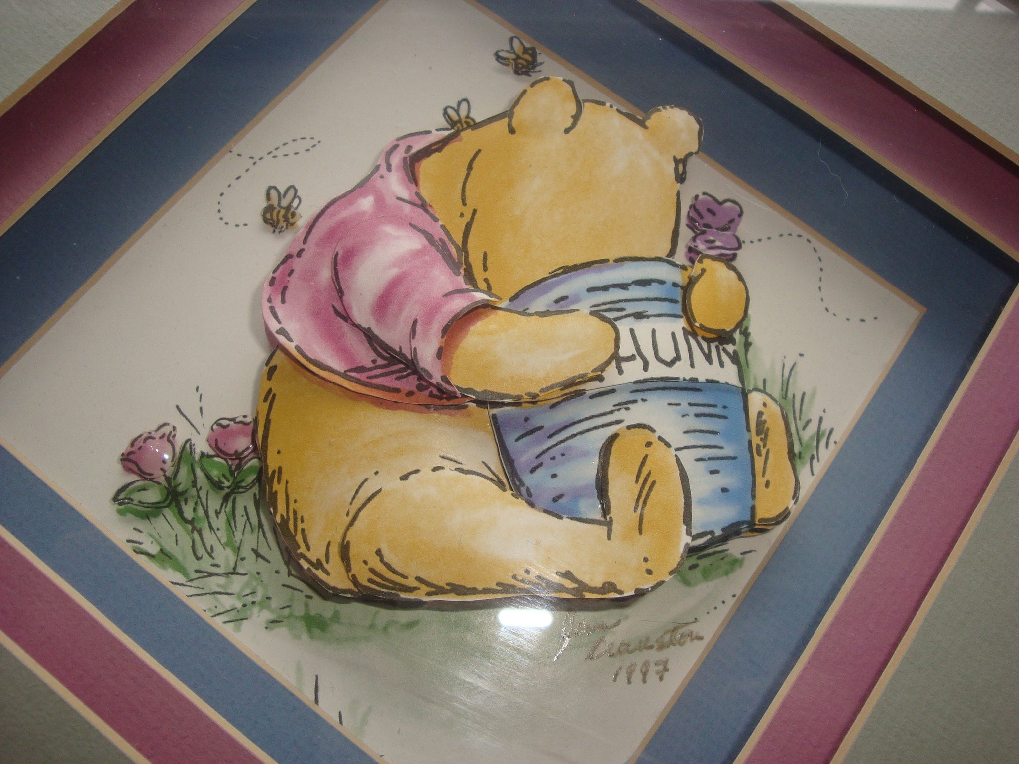 Pair of Framed Winnie the Pooh Classic Pooh Handmade 3 | Etsy