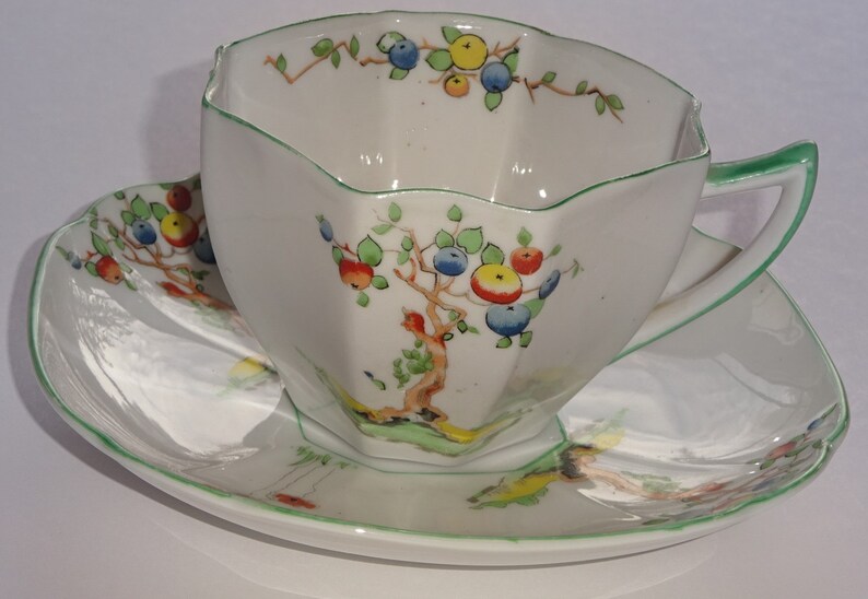Unmarked Shelley CRABTREE Queen Anne Tea Cup and Saucer