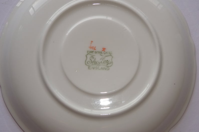 Selection of 3 Orphan Saucers by Shelley Begonia 2 - Unknown White Pattern