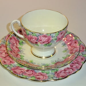 Beautiful Royal Standard Fine Bone China ROSE OF SHARON  Tea Cup Saucer Plate - Trio