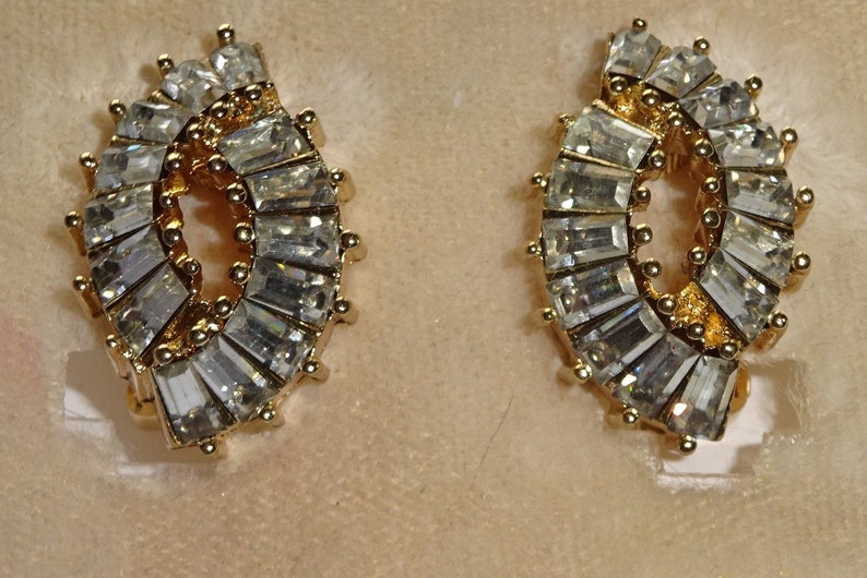 OUTSTANDING Pair of Christian Dior Pave Baguette Rhinestone - Etsy ...