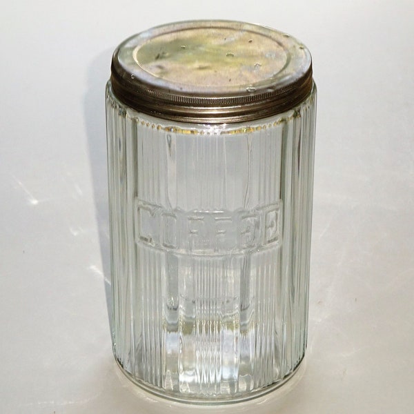 Antique Glass Coffee Container Etsy