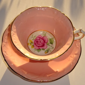 THE MOST AMAZING Cabbage Rose and Pink Tea Cup and Saucer by Paragon England