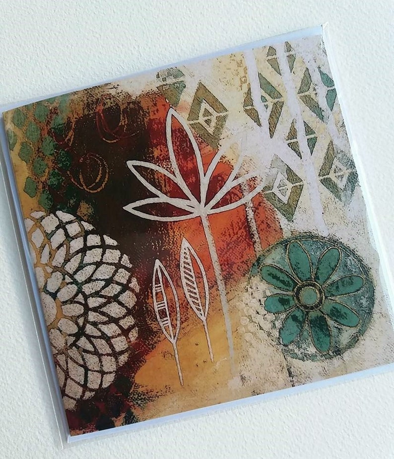 Mixed media greeting card. Note card. Art card. Art print. Etsy
