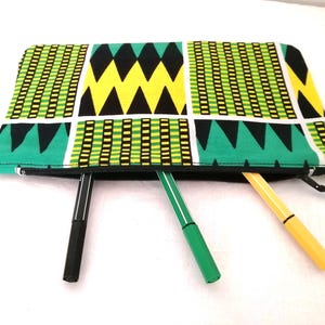 Makeup pouch, diamond pattern, pencil case, ethnic purse, bag pouch, toilet bag, vanity case, wax fabric case, african fabric, toilet case