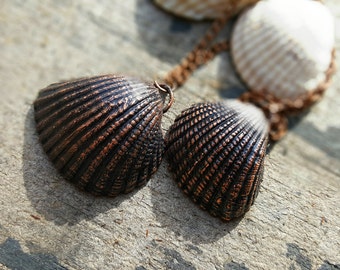 Cockle Shell - Ocean Boho Natural Seashell Jewelry - Copper Electroformed Organic Handmade Beach Necklace - Made to Order Nautical Pendant