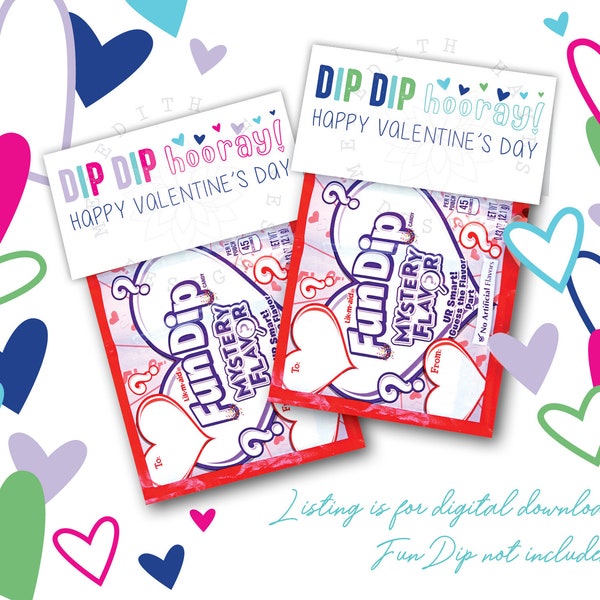 Fun Dip Valentine Printable - Instant Download