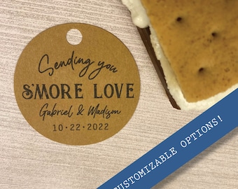 S'more Tag, S'more Love, Customized Tags, Wedding Favor, Circle Tags