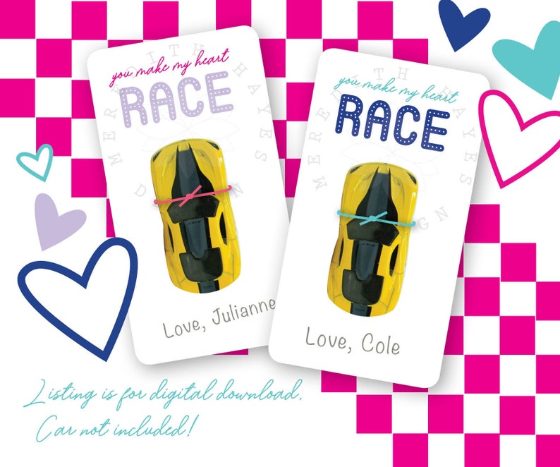 Hot Wheels CAR Valentine Printable Instant Download - Etsy