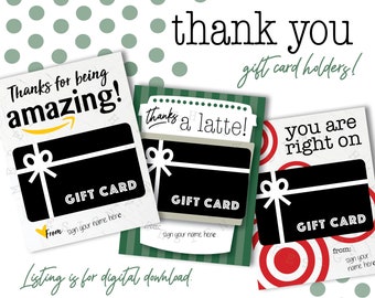 Thank You AMAZON Gift Card Holder. 5x7 DIGITAL FILE. Thank You Teacher ...
