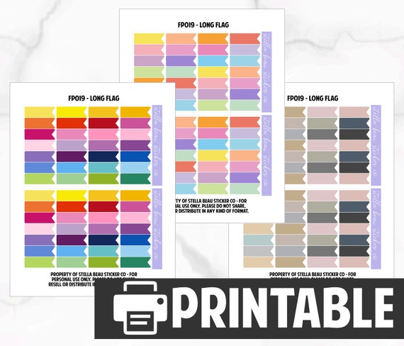 PRINTABLE Flag Labels Printable Planner Stickers Printable | Etsy