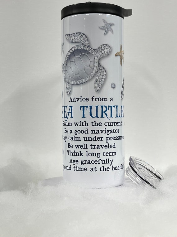 Sea Turtle 20 oz Tumbler W/ Lid & Straw