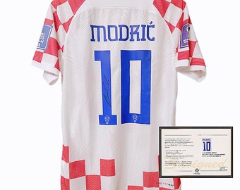 SIGNATURE Croatia Modric 10 2022 Jersey COA Luka Modrić  + COA