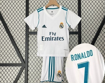 Camiseta Retro Infantil Real Madrid Ronaldo 2017/2018 Primera Equipación Conjunto Completo