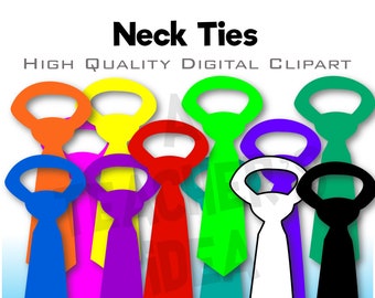 40 Plain Rainbow Neck Ties Clipart for Commercial Use, Digital Clipart, Png Images