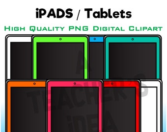 14 Tablet Clipart, iPad Clipart, Tablet Clip Art, Blank Screen, PNG, Instant Download, Digital Clipart