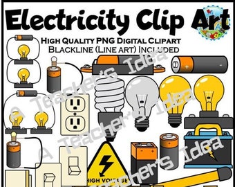 Electricity and Circuits Clipart Commercial Use,  Digital Download, Png Images