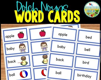 Dolch Nouns Word Cards