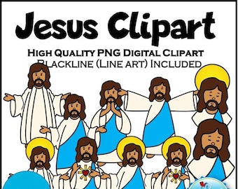 Jesus Clip Art, Commercial Use Instant Download PNG Jesus Digital Clip Art