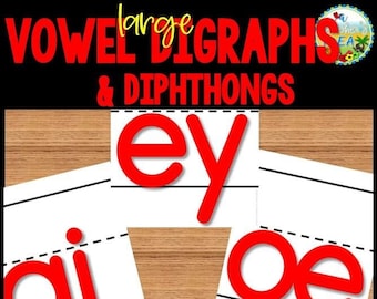 Spelling Rules Posters Spelling Printables, Vowel Digraphs (Vowel Diphthongs) Letter Cards