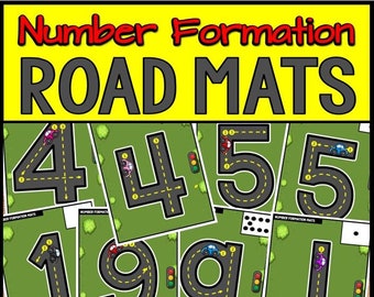 Road Numbers Tracing Formation Printable Mats