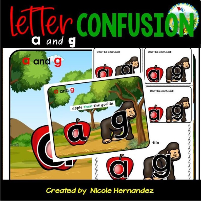 Letter Confusion Posters a and g, Letter Reversal Posters, Classroom Poster for Handwriting image 1