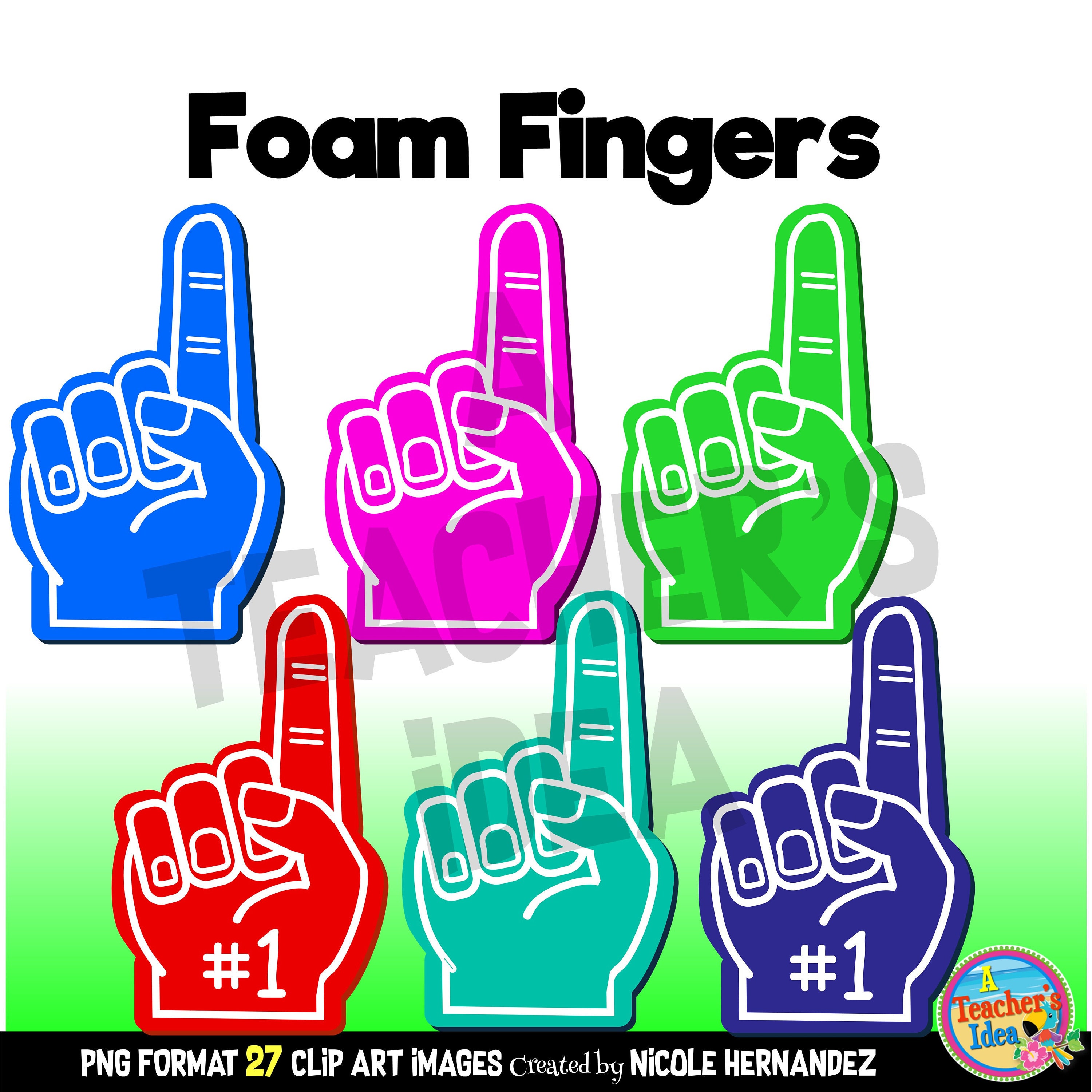 Foam Finger, Fan Finger Clipart Commercial Use, Digital Download, Png Images Etsy