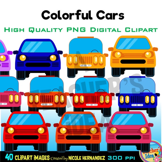 40 Colorful Cars Clipart Png With Transparent Background Etsy
