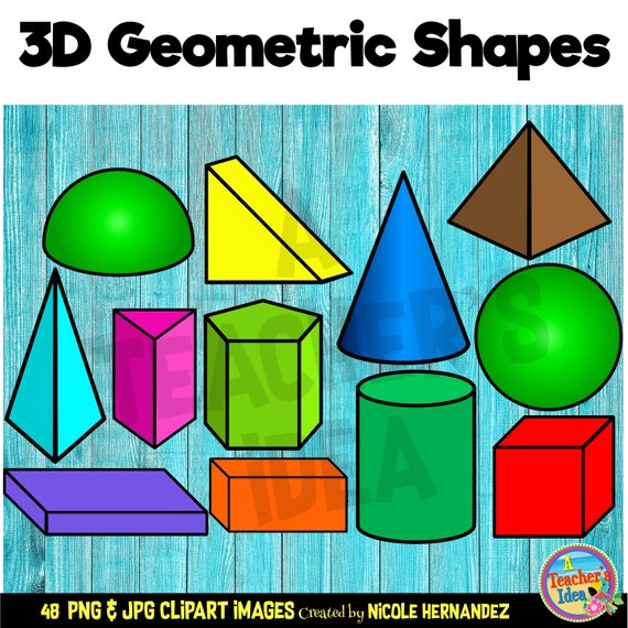 3d Shapes Clipart For Commercial Use Png Images Etsy