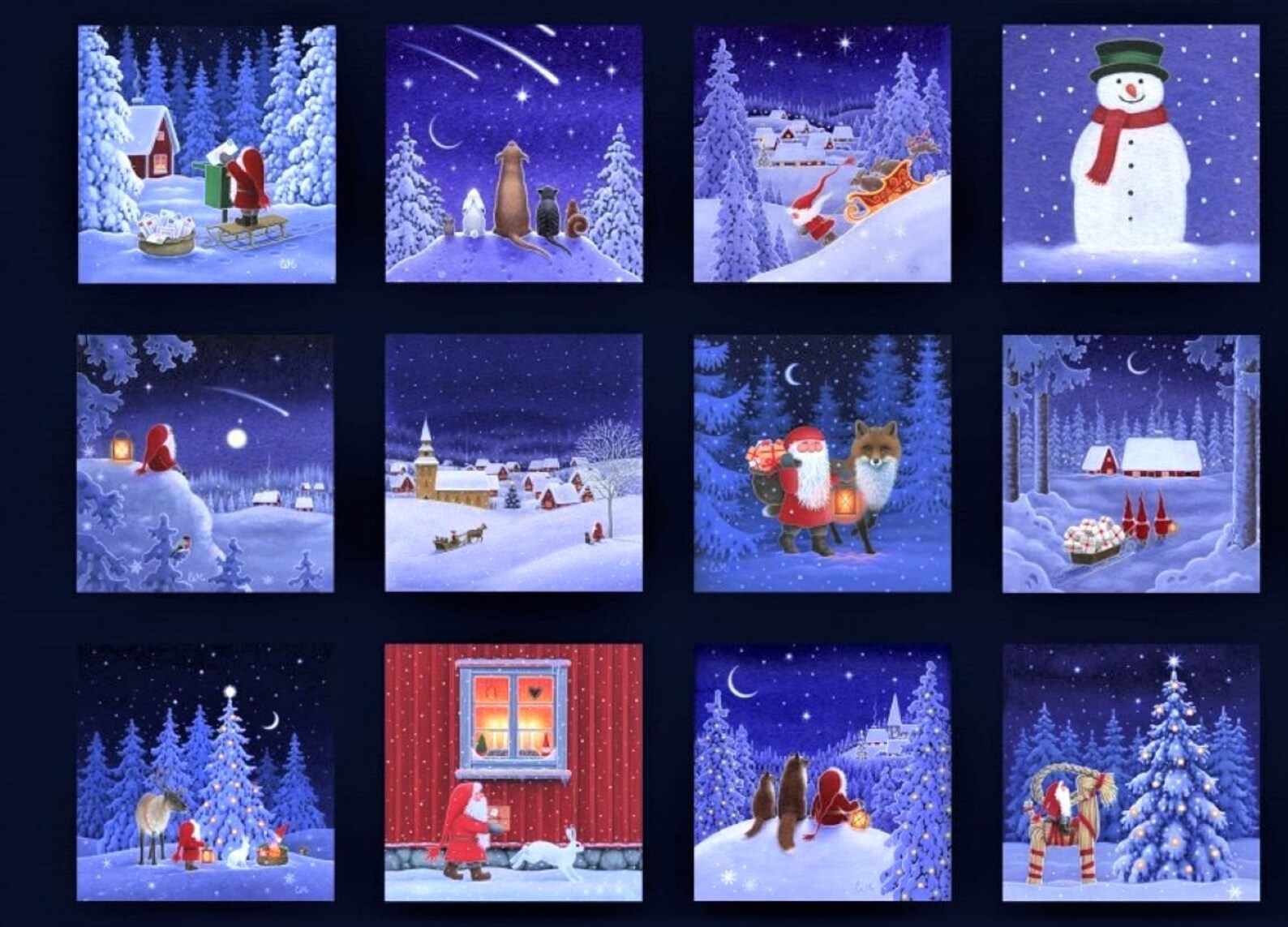 Tomten Village Fabric Panel Lewis & Irene Fabric Cotton Etsy