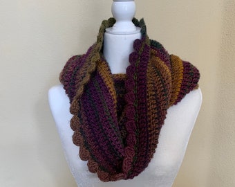 Crocheted Neck Cowl: Wool Blend Winter Scarf Warmer Neckwear Fashion Accessory