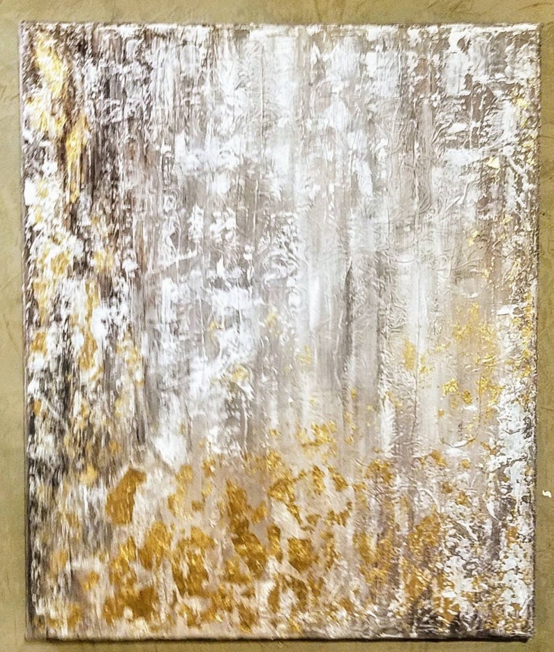 Gold Leaf Gold Foil Abstract Textured Acrylic Painting on Etsy