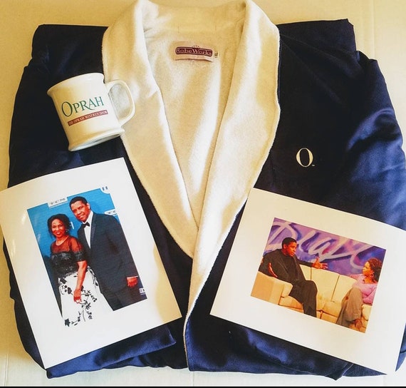 Oprah Winfrey Show Robe and Mug Given To Denzel Wa