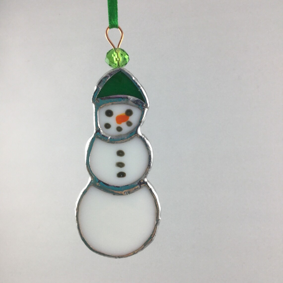 Stained Glass Mini Snowman Christmas Tree Ornament - Etsy