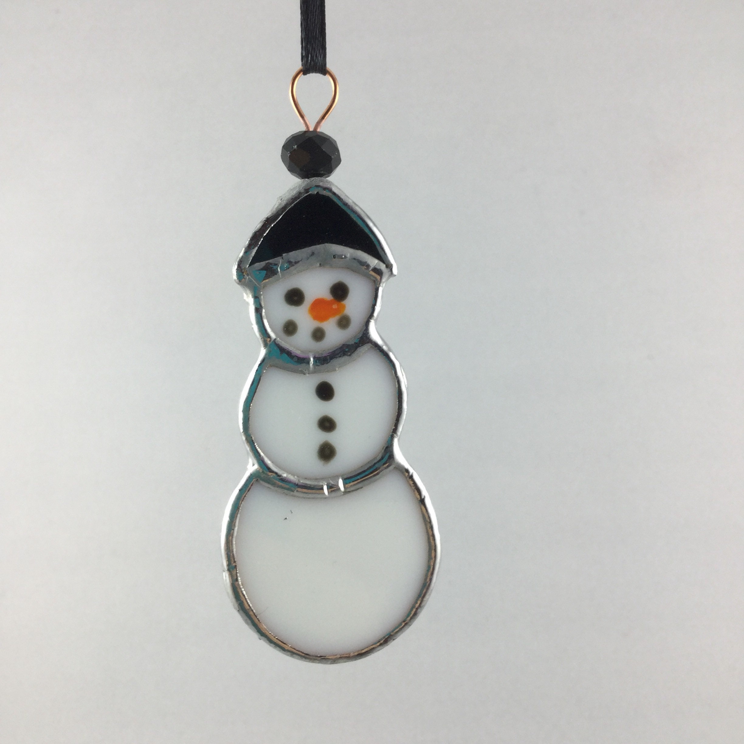 Stained Glass Mini Snowman Christmas Tree Ornament - Etsy