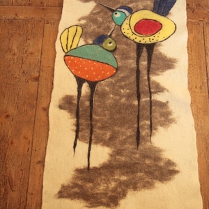Wool rug.  Felt Wool rug. Kids wool rug. Felted rug.