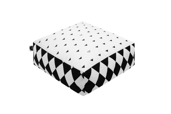 black and white floor pillow