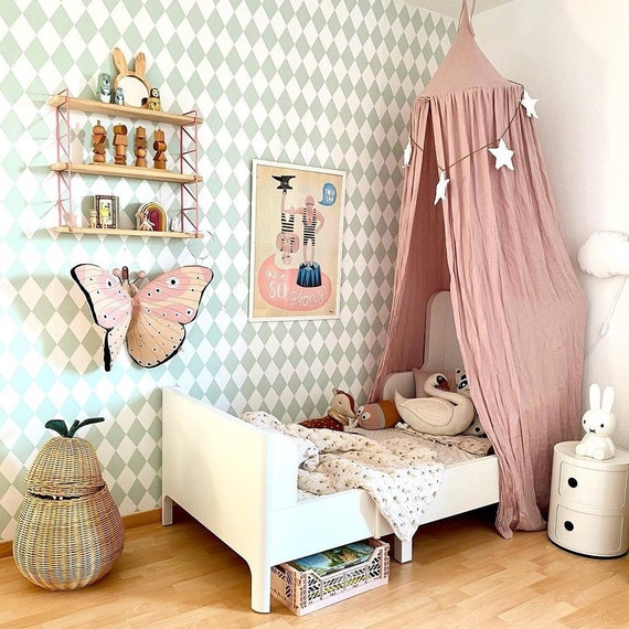 Pink Bed Canopy Kids, Betthimmel Kinder, Ciel de Lit Enfant, Baby Crib Canopy, Baldachin Kinderbett, Kids Room Decor, Girl Room Canopy