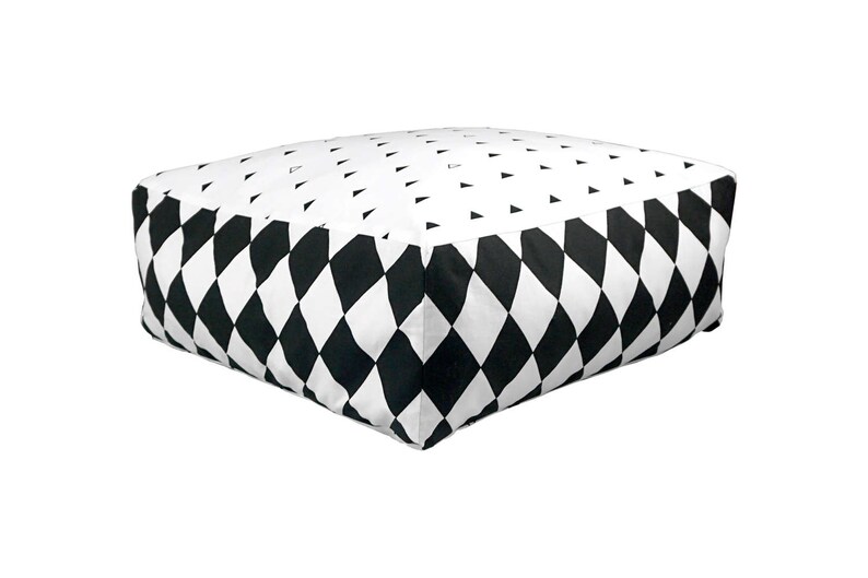 Black And White Pouf Monochrome Kids Pouf Kids Floor Pillow